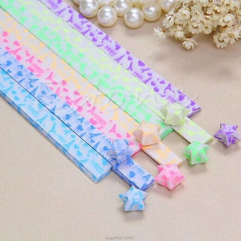 Glow in Dark Lucky Star Folding Plastic Strip Paper 