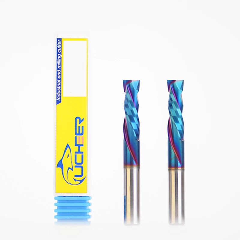 UCHEER-Herramienta de fresado de carburo en espiral para trabajar la madera, cortador de compresión de corte hacia arriba y hacia abajo, 3.175/4/5/6/8mm, CNC