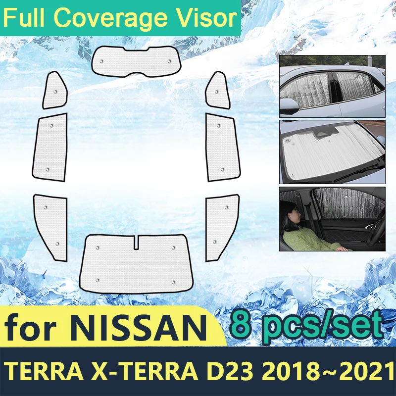 Full Cover Sunshades For Nissan Terra X-Terra D23 D 23 2018~2021 Car Windshields Accessories Visor Side Sun Protection Windows