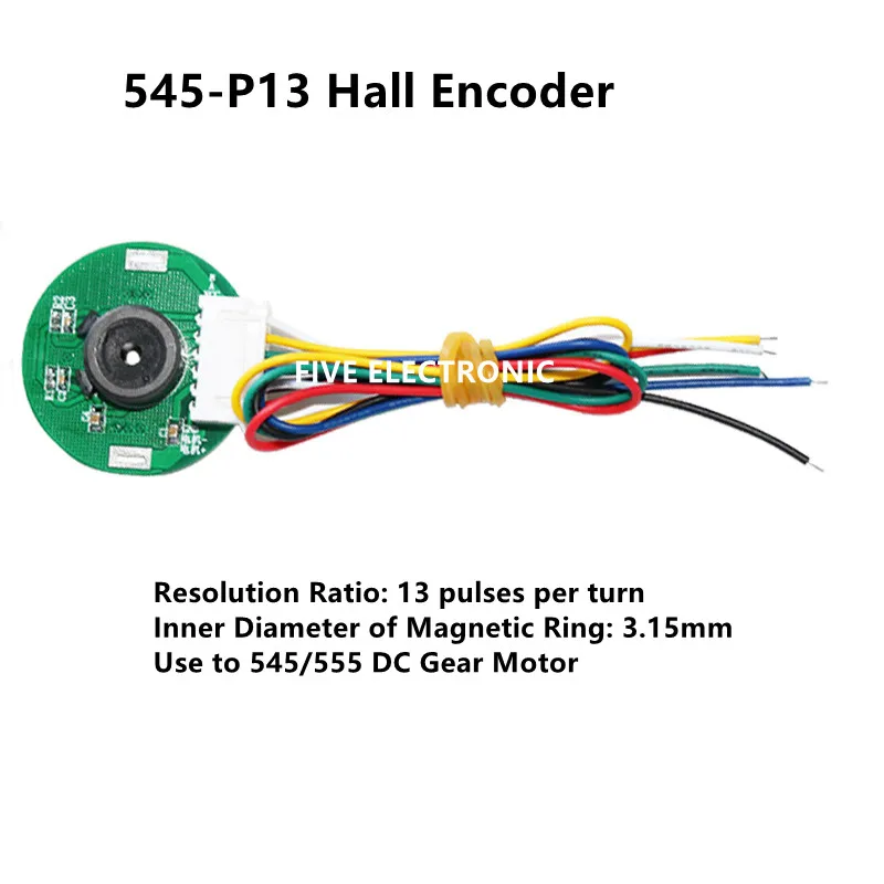 

545-P13 Double Hall Magnet Encoder Code Plate Magnetic Induction Rotation Speed Direction Sensor Use to 545/555 DC Gear Motor