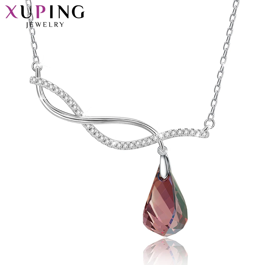 Xuping Jewelry Design Fashion Crystal Necklace for Family Best Birthday Lovely Gifts 40258