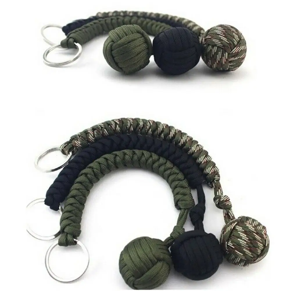 1Pcs Outdoor Sports Equipment Monkey Fist Round Umbrella Crafts Ball Key Rope Pendant Key Self-defense Accessories Key Q8D1