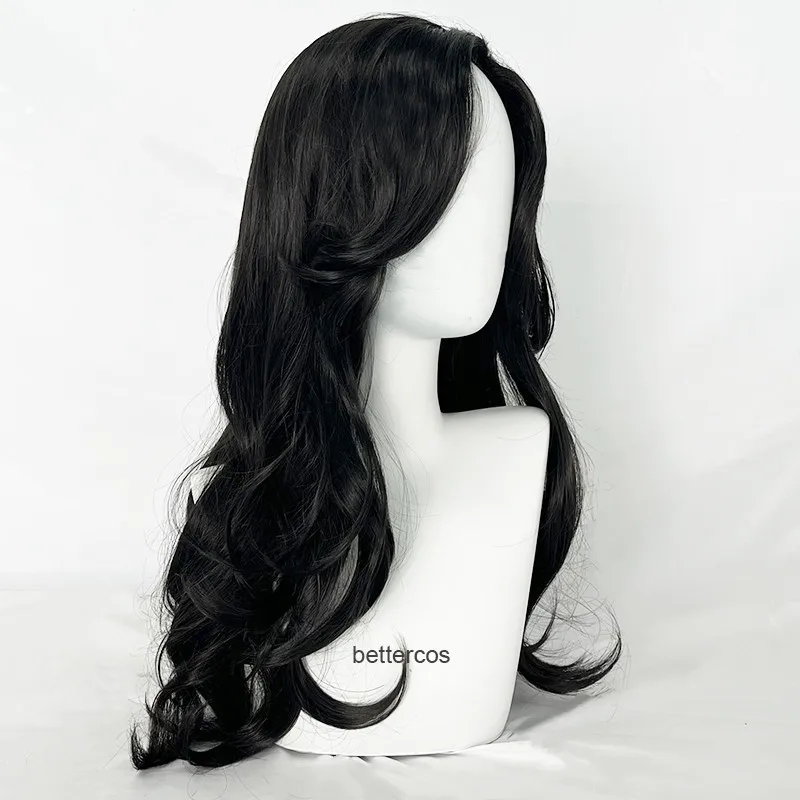 

Witch Yennefer of Vengerberg 60cm Long Black Wavy Wig Women Curly Hair Heat Resistant Synthetic Hair Cosplay Wavy Wig + Wig Cap