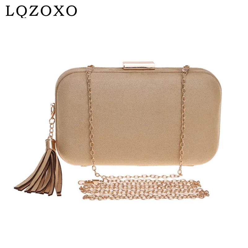 Bolsos de noche con borlas de terciopelo para mujer, bolsos de fiesta pequeños de metal dorado, bolso de mano de día de hombro, bolso de mano de boda de metal