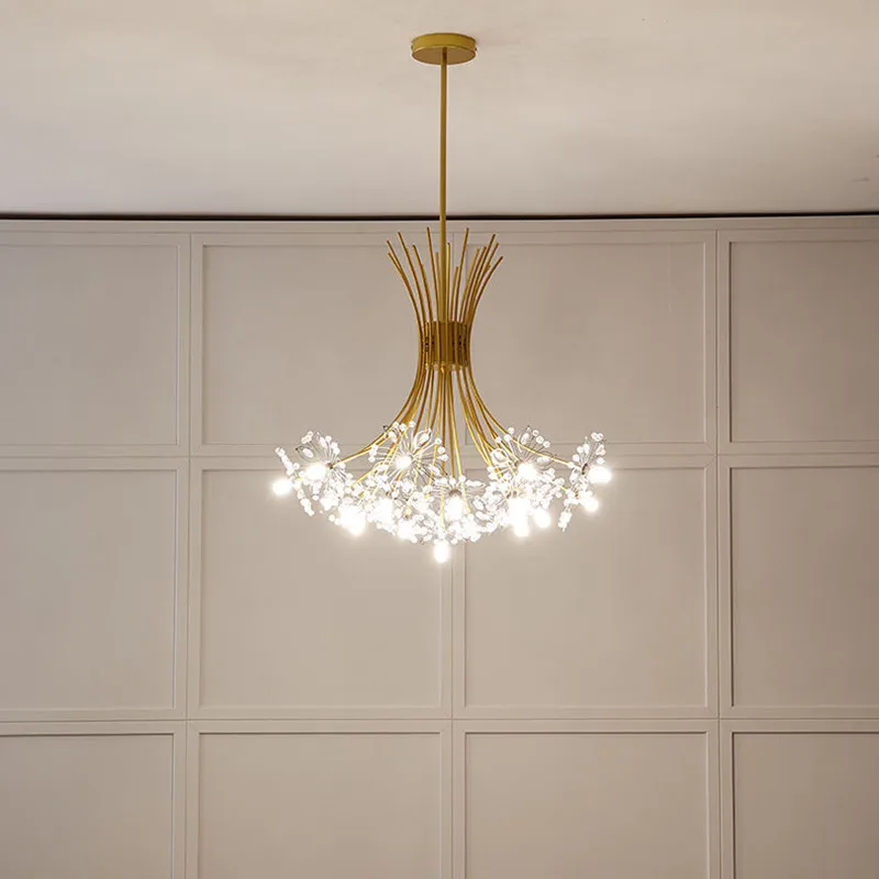 

Firefly Crystal Chandelier Creative Dandelion Bedroom Lamp Light Luxury Restaurant Nordic Modern Pendnat Living Room Lamp