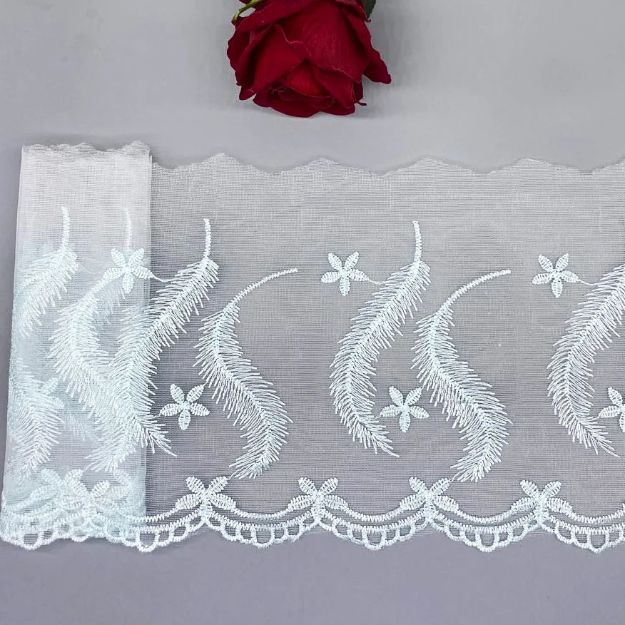 3Yards/20CM Mesh Feather Lace Lace DIY Home Curtain Bedding Sofa Cushion Tablecloth Decoration Accessories