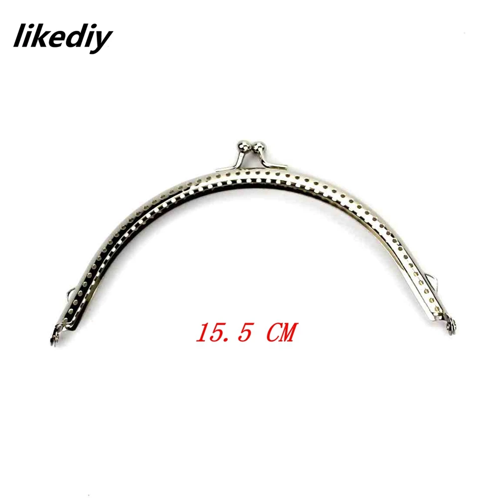 1 Piece Glossy Silver Basic Arch Metal Purse Frame Kiss Clasp Lock DIY Bag Accessories 8.5/10.5/12.5/15.5/18.5 CM