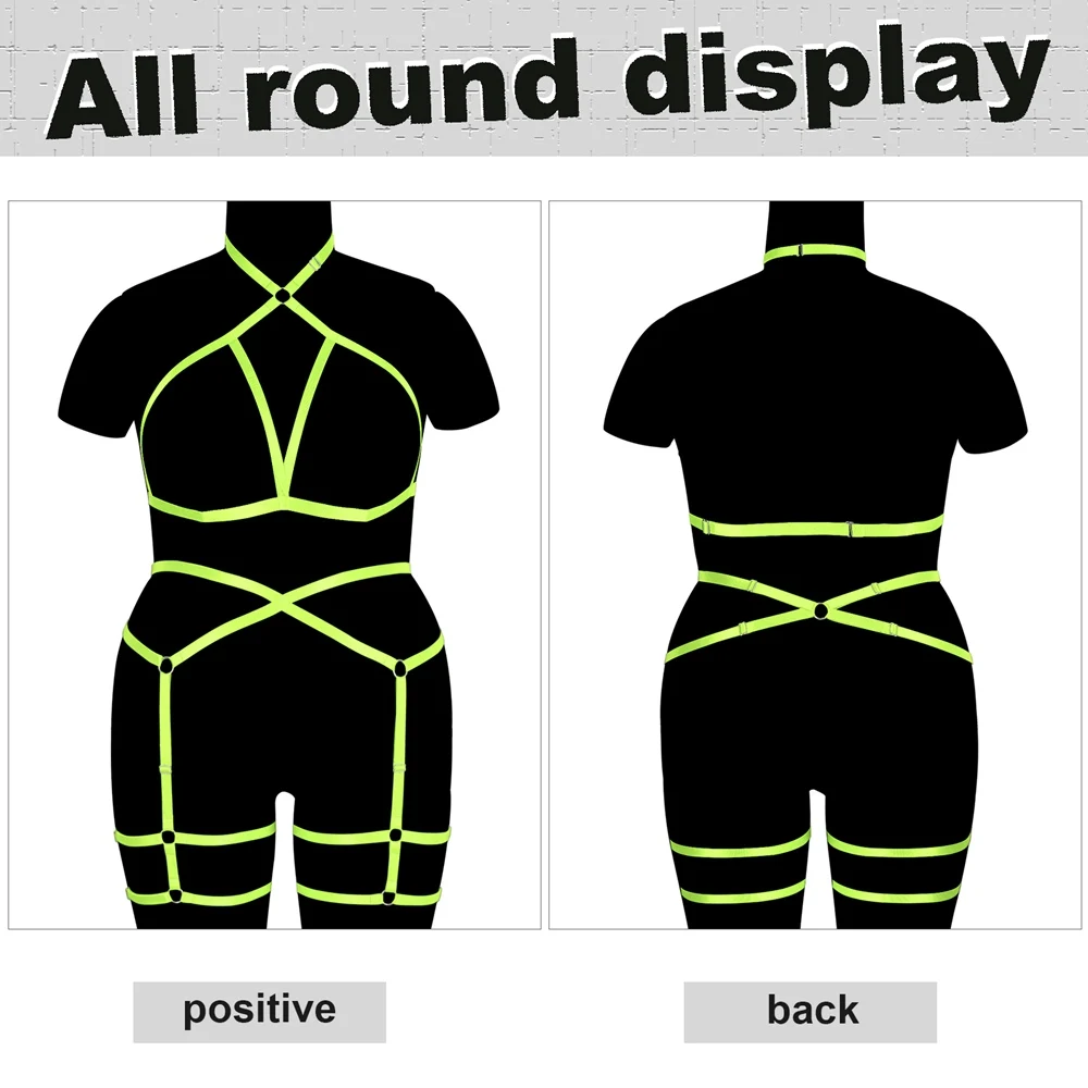 Bondage Body Harness For Plump Women Fetish Accessories Bdsm Plus Size Lingerie Set Punk Cosplay Sexy Garter Harajuku Costume