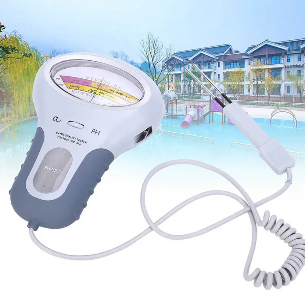 PH CL2 Meter Chlorine Testers Chlorine Flowmeter Meters   Water Monitor Quality Analysis Measuring Tool For Pool Aquarium PC-101