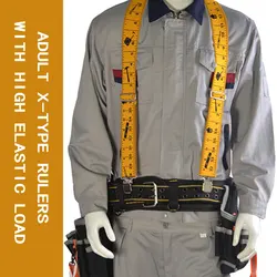 Heavy Duty Braces เครื่องมือเข็มขัด Suspenders กับคลิป Strong สายรัดปรับ X รูปร่างสบายวงเล็บสำหรับชายหญิง