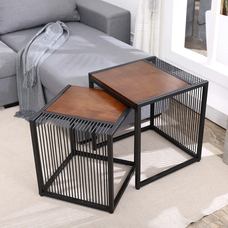 Industrial Retro Coffee Table Black Metal Space Saving Coffee Table Room Telescopic Console Meuble Entree Home Furniture OC50BZ