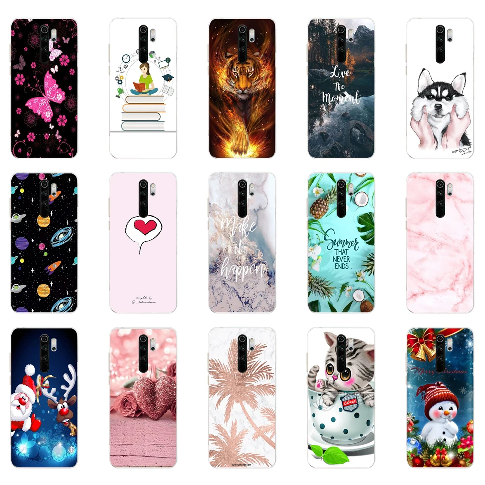 For xiaomi redmi 9 Case Silicon Back Cover For redmi 9 6.53 inch coque bumper shockproof protective fundas flower 2