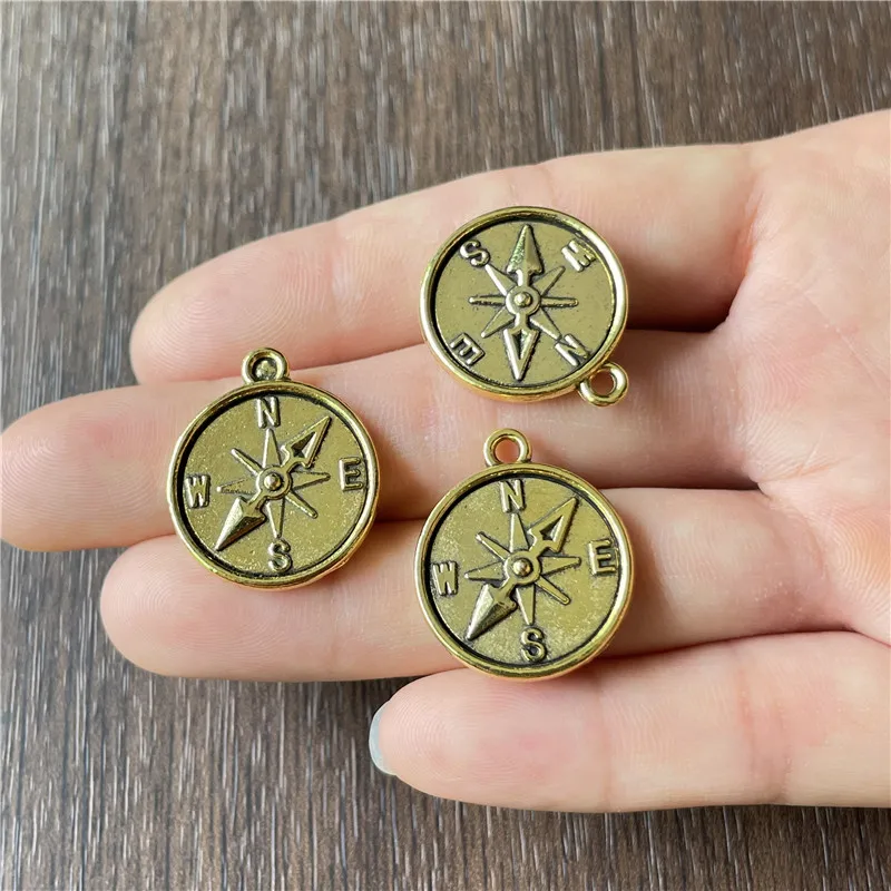 JunKang 16pcs navigation compass circular pendants DIY handmade bracelet necklace earrings jewelry making accessories view 4