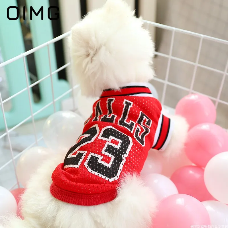 OIMG Dog Basketball Clothes For Small Dogs Mesh Breathable Dog Jersey Summer Cat Puppy Sleeveless Dog T-Shirts Chihuahua Bulldog