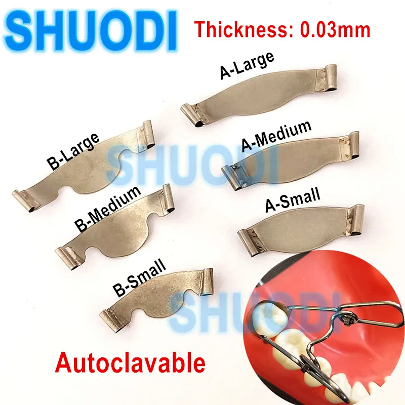 12 قطعة/الحزمة سرج الأسنان المصفوفات المعدنية المصفوفات المصفوفات المصفوفات المصفوفات المصفوفات الأسنان