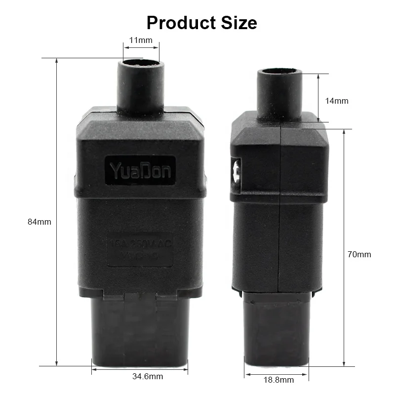 Connectors AC 250V 16A IEC 320 C19 C20 Male Female Plug Power Cable Extension Panel Power Inlet Sockets