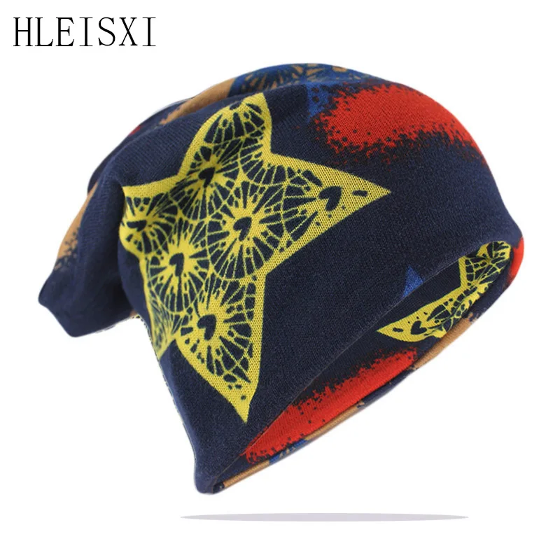 Hip Hop Women Beanies Skullies Fashion Spring Beauty Girls Hat Bone For Lady Casual Floral Gorras Scarf Double-Used Brand Bonnet