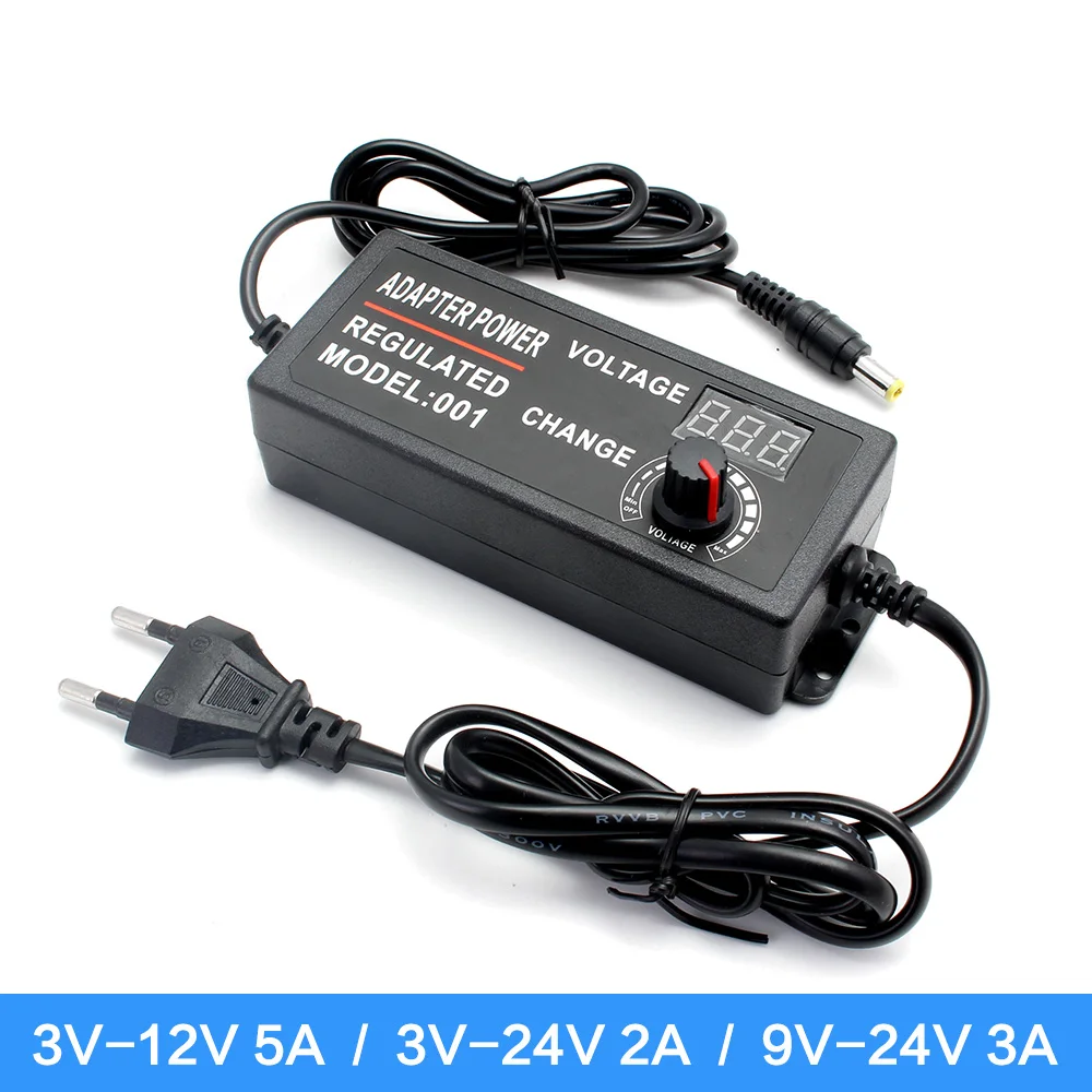 Variable AC Transformer 220V TO 12V Adapter Adjustable 9V 24V 3 Volt 3A 5A 2A Universal  Power Adapter Display Screen LED Driver