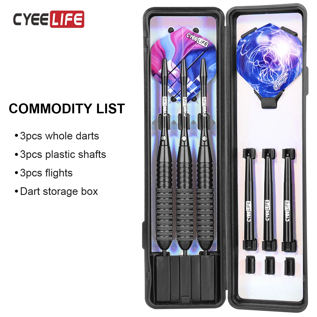 

CyeeLife Professional 26g Steel Tip Darts with carry case,Aluminium&PVC Shafts,Extra Flights,Home darts set