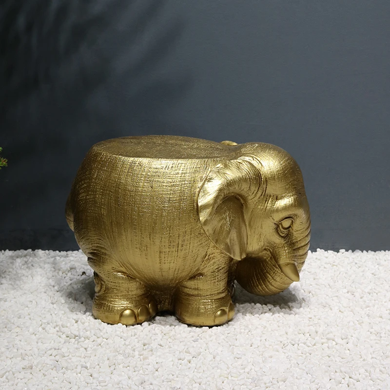 

Southeast Asia Lucky Resin Elephant Shoe Replacement Stool Thai Style Home Living Room Old Art Stool Furniture