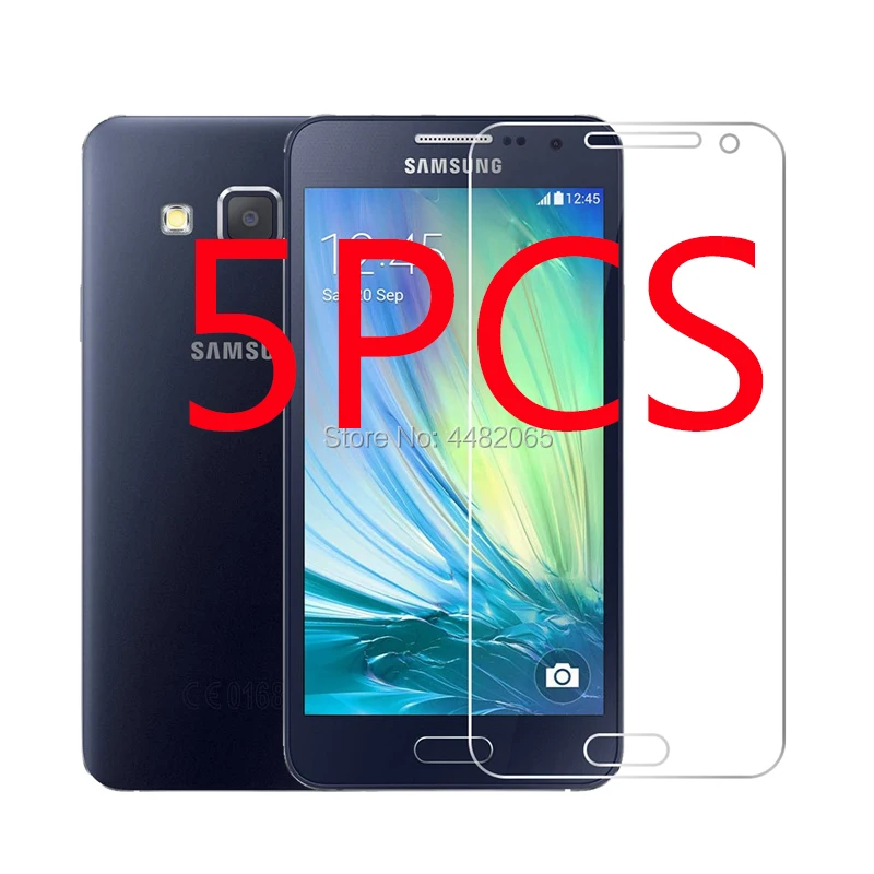 5pcs 0.26mm safety tempered glass on for samsung galaxy a3 2015 a3000 a300 sm-a300f screen protector toughened protective film