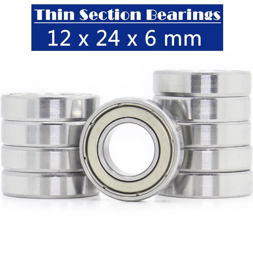 6901ZZ Bearing ( 10 PCS ) 12*24*6 mm Metric Thin Section 6901Z Ball Bearings 6901 ZZ 61901