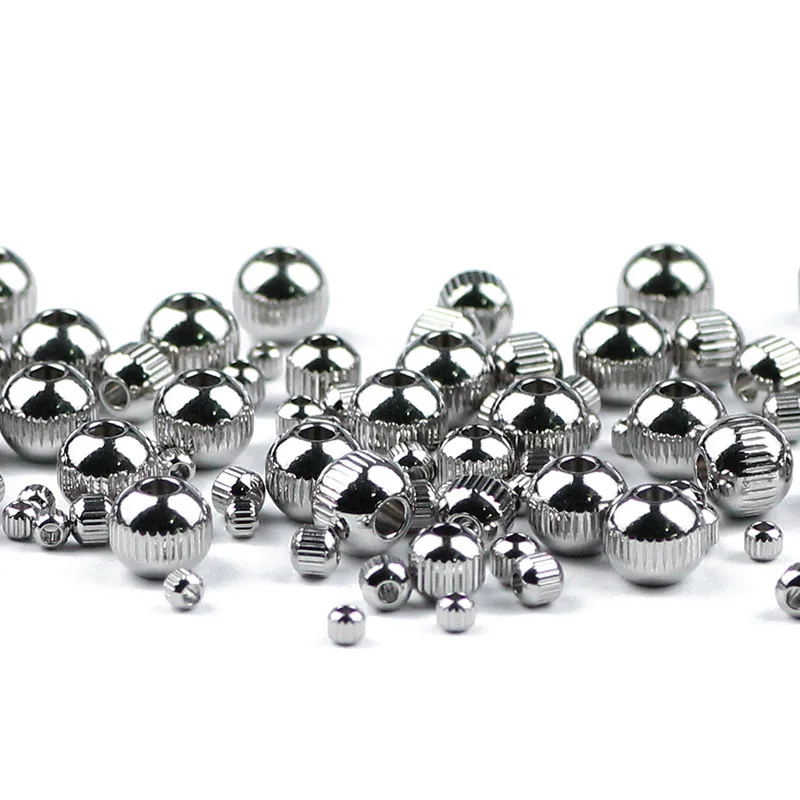 3/4/6/8 مللي متر المقاوم للصدأ فاصل من الفولاذ كرة مستديرة الخرز المعادن سحر فضفاض الخرز للمجوهرات سوار صنع Findings بها بنفسك اكسسوارات النتائج
