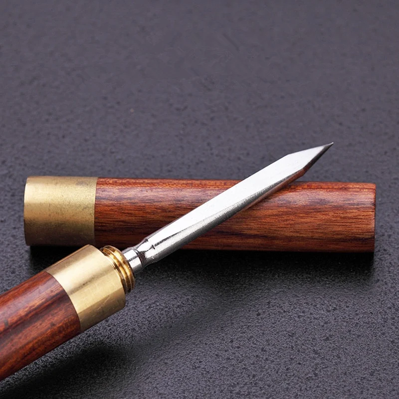 1pcs delicate tea knife, tea needle trumpet ebony ChaZhen dao pu \'er tea Sandalwood Tea Knife Needle Pick With Wood Handle