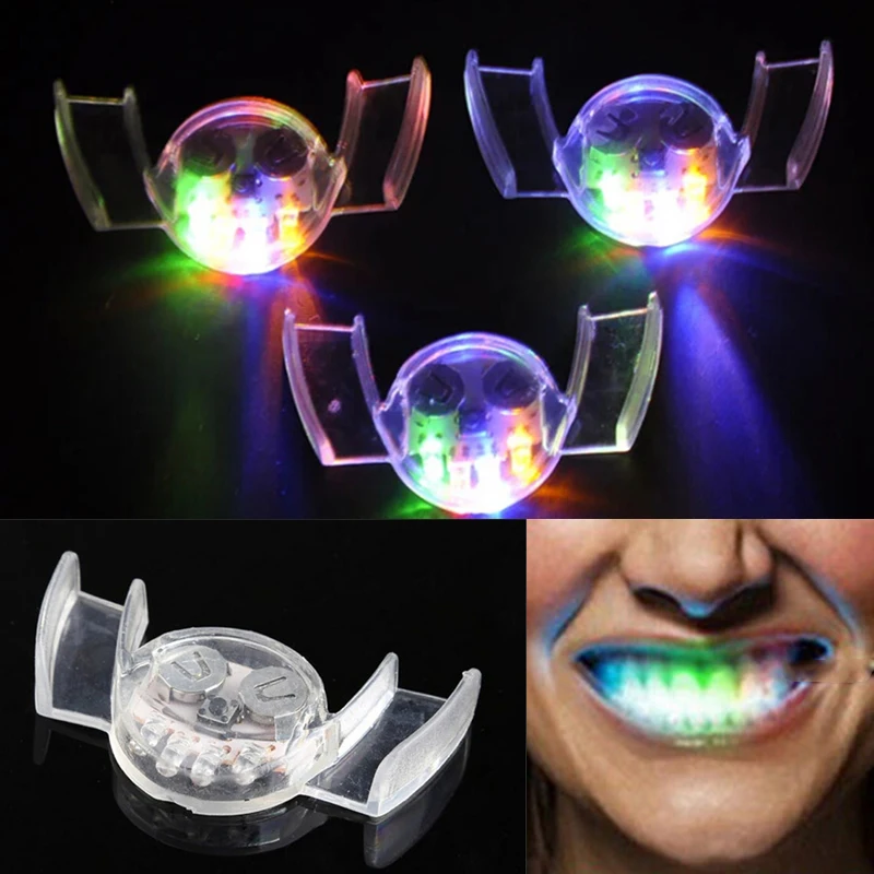 LED Luminous Mouth Braces Piece Glow Teeth Colorful Novelty Lights Safety 2024 Halloween Party dj club Glow Tooth kids cosplay