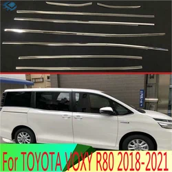 For TOYOTA VOXY R80 2018-2021 Body Styling Stick Stainless Steel Window Garnish Window Strip Trim