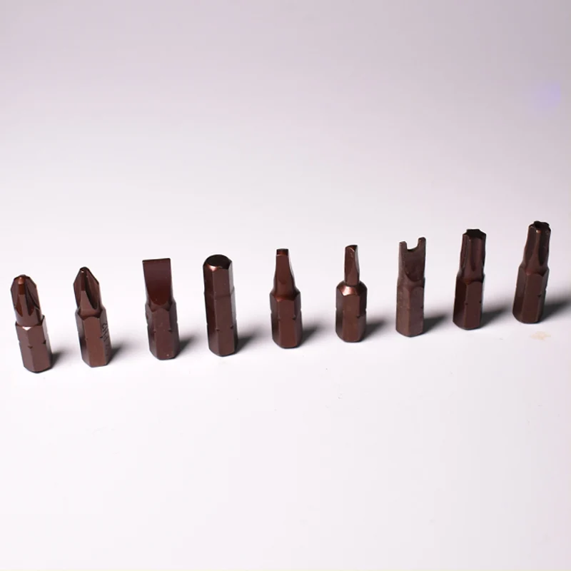 Destornillador de cabeza triangular magnética, Juego de puntas de destornillador de cabeza eléctrica de 5 piezas, mango hexagonal de 1/4 pulgadas, 25mm de largo, TA18, TA20, TA23, TA25, TA27TA30