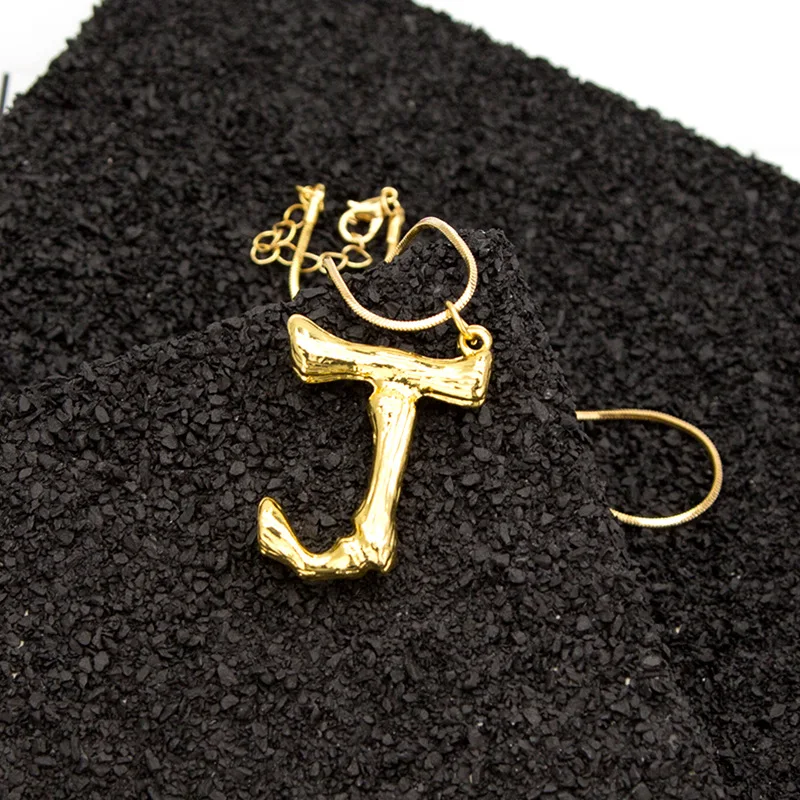 Fashion Alphabet Big Large Initial Letter Choker Necklace for Women Gold Color Pendant with Snake Chain Jewelry Gift Accessories