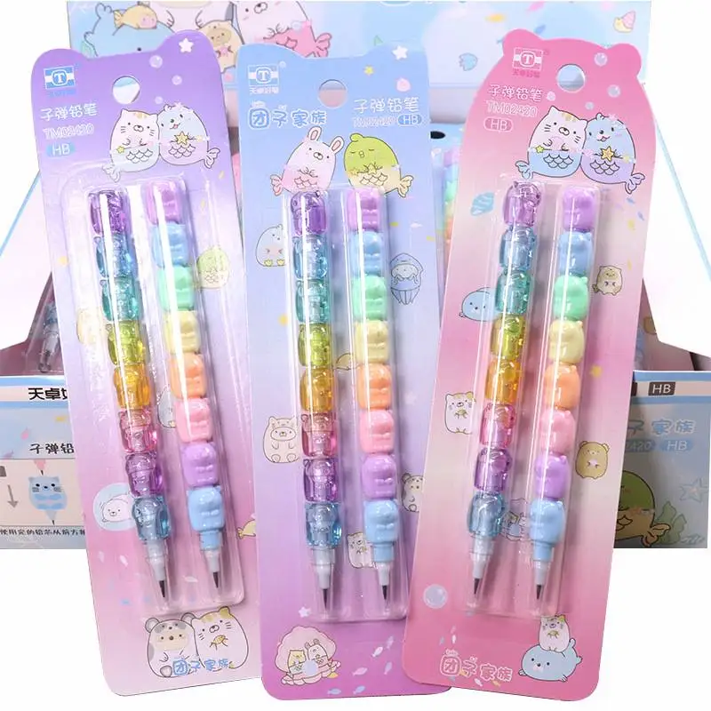 2Pcs SUMIKKO GURASHI Cute animal Non-sharpening Pencil HB Sketch Drawing Pencils Stationery School Office Supplies for Kids Gift