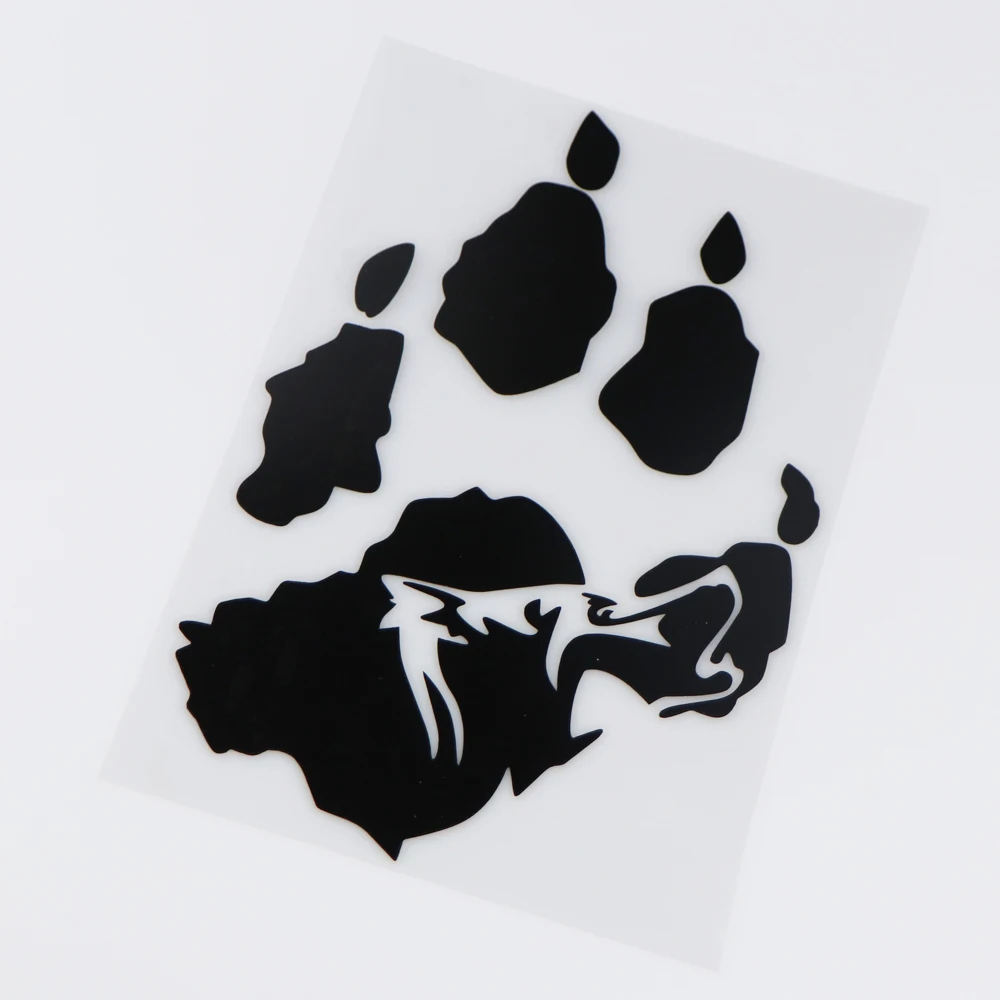 1 Pcs Individual Wolf Paw Print Car Sticker Vinyl Decal Creative Decor 12X18.3CM