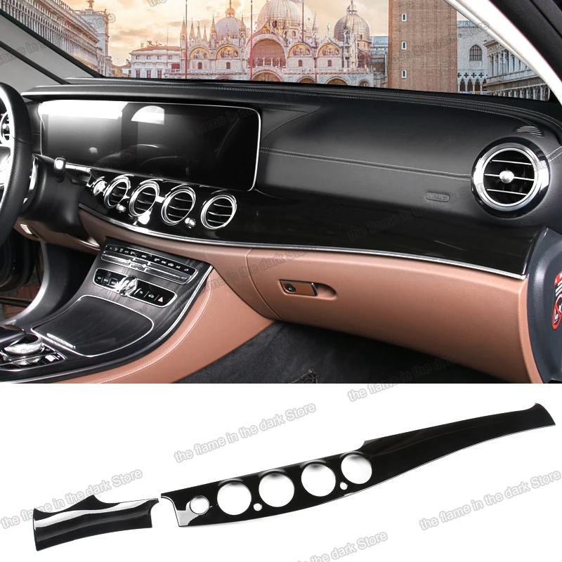 Carbon Fiber abs Car Dashboard Panel Trims for Mercedes Benz E Class W213 E200 E300 2016 2017 2018 2019 2020 Accessories E300