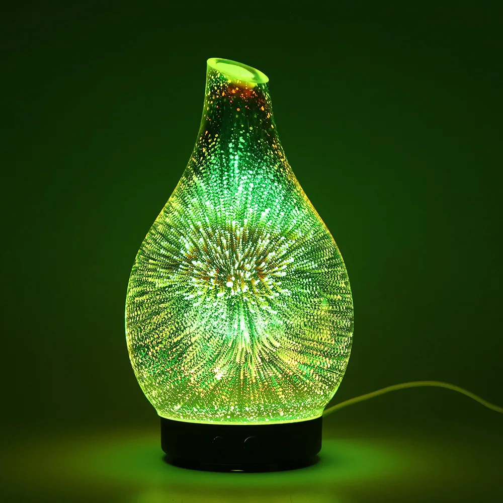 3D 100ml Aromatherapy Humidifier AROMA Essential Oil Diffuser อัลตราโซนิคความชื้น 7 สีไฟ LED สำหรับ Home Office