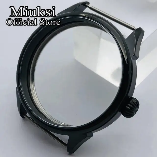 Miuksi 42 mm czarna obudowa PVD pasuje do mechanizmu serii ETA 6497 6498 Seagull ST3600 ST3620 ST36