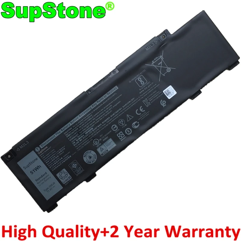 SupStone 266J9 N2NLL 415CG W5W19 Battery For Dell Inspiron 14 5490 15PR-1545BL,G3 15 3590,3500,G5 15 5500,5505,P89F 72WGV MV07R