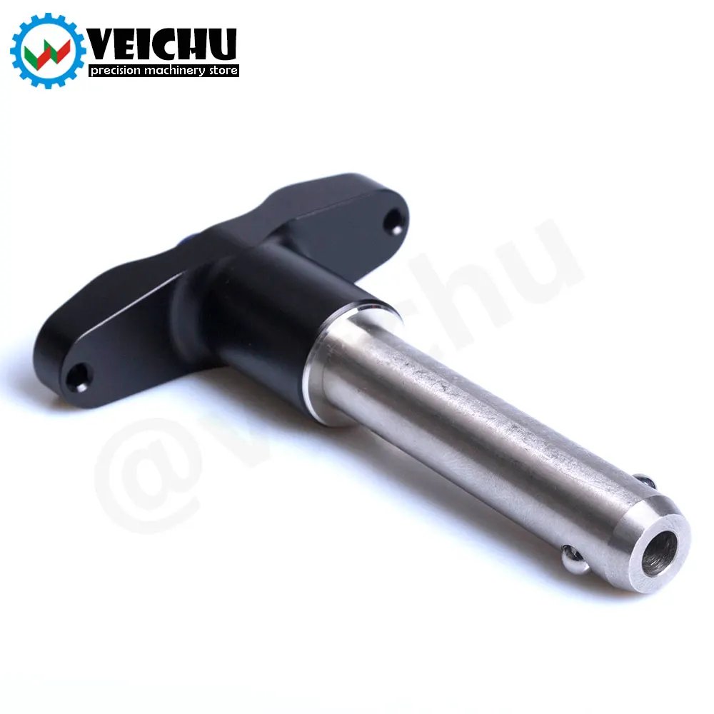 VEICHU 1pcs T-Handle Aluminum Grip Fastening Locating Safety Pins VCN117 Quick Release Button Pins Ball Lock Pins With Ring