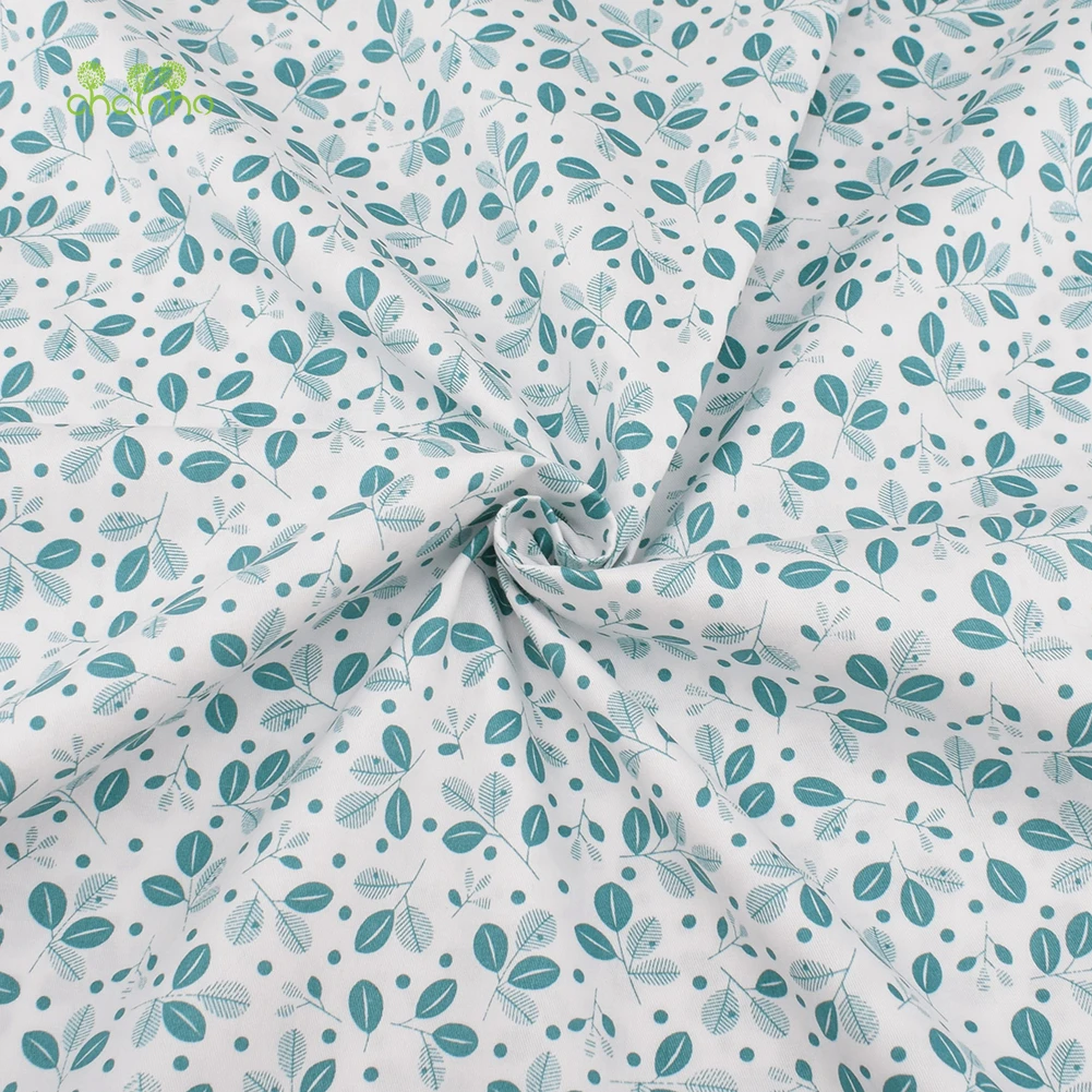 Printed Twill Cotton Fabric,Pea Green Color Series,Patchwork Clothes For DIY Sewing Quilting Baby & Child\'s Bedclothes Material