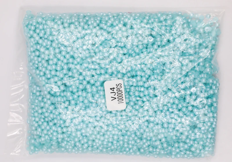 

2mm,4mm,6mm,8mm,10mm,12mm,14mm Aquamarine Color Flat back ABS round Half Pearl beads, imitation plastic half pearl beads