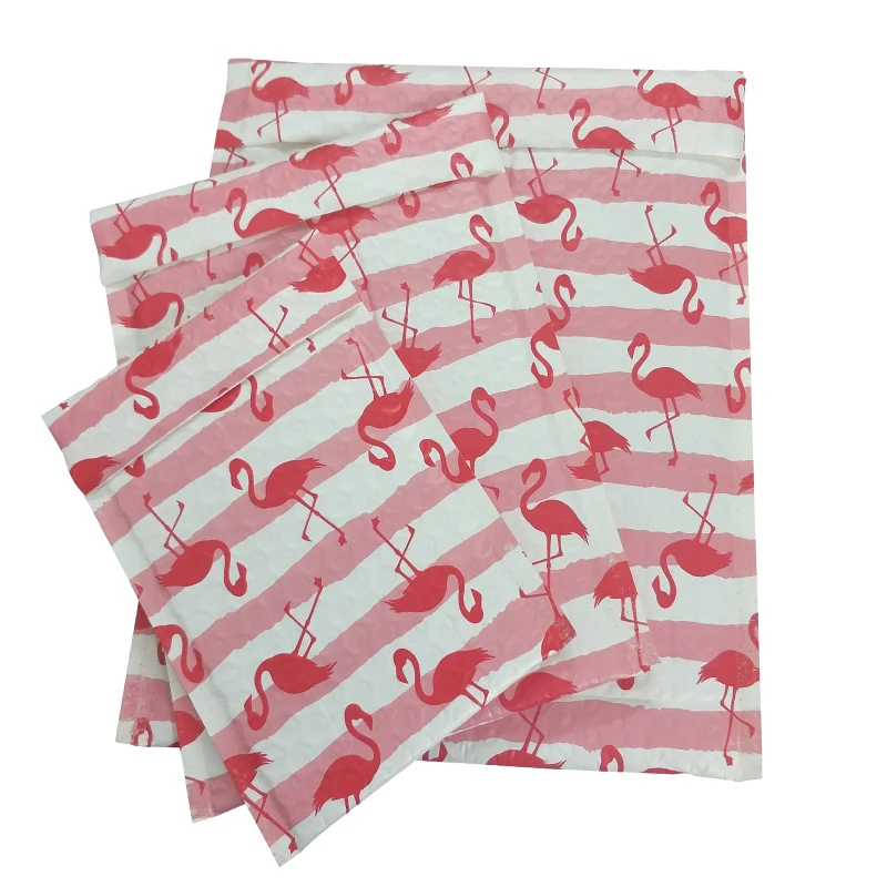 3sizes Flamingo Printed Poly Bubble Mailer Padded Envelope  self seal mailing bag bubble envelope Postal bag Shipping Envelopes