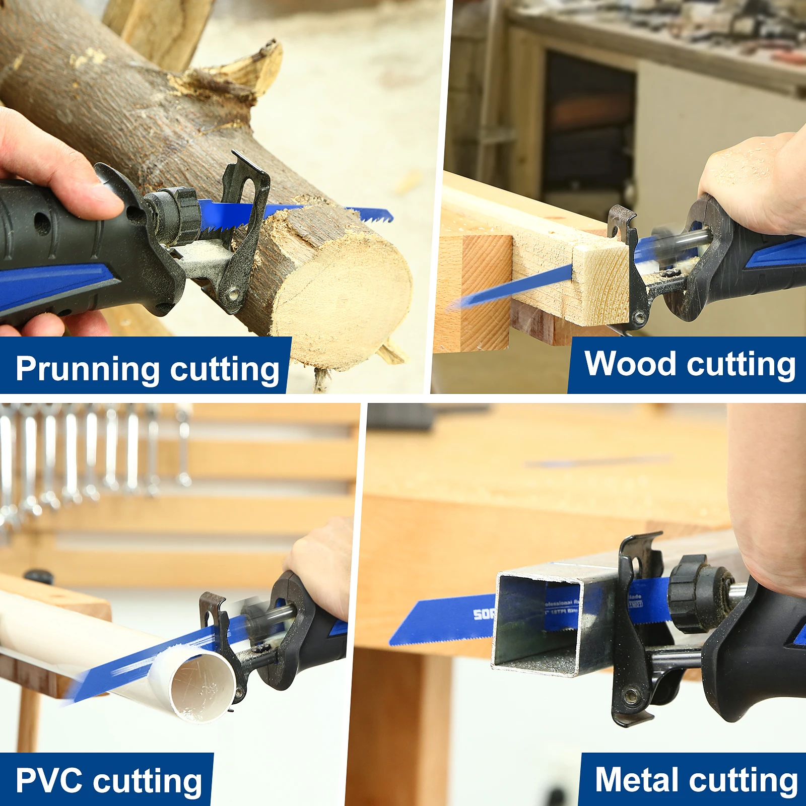 SORAKO 18V 3000SPM 무선 전기 왕복 톱 가변 속도 금속 목재 절단 도구 전기 톱