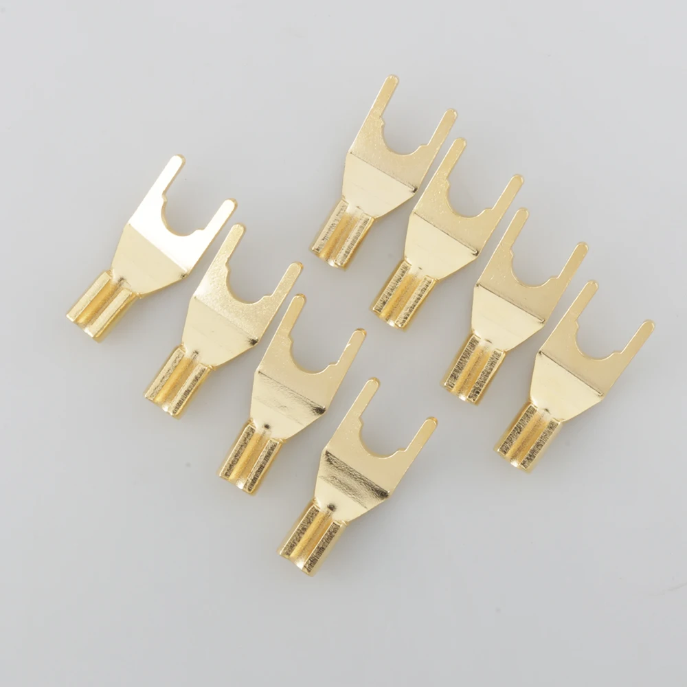 50 stück Audio Grade Vergoldete Spaten für Lautsprecher Kabel Y Terminal Adapter