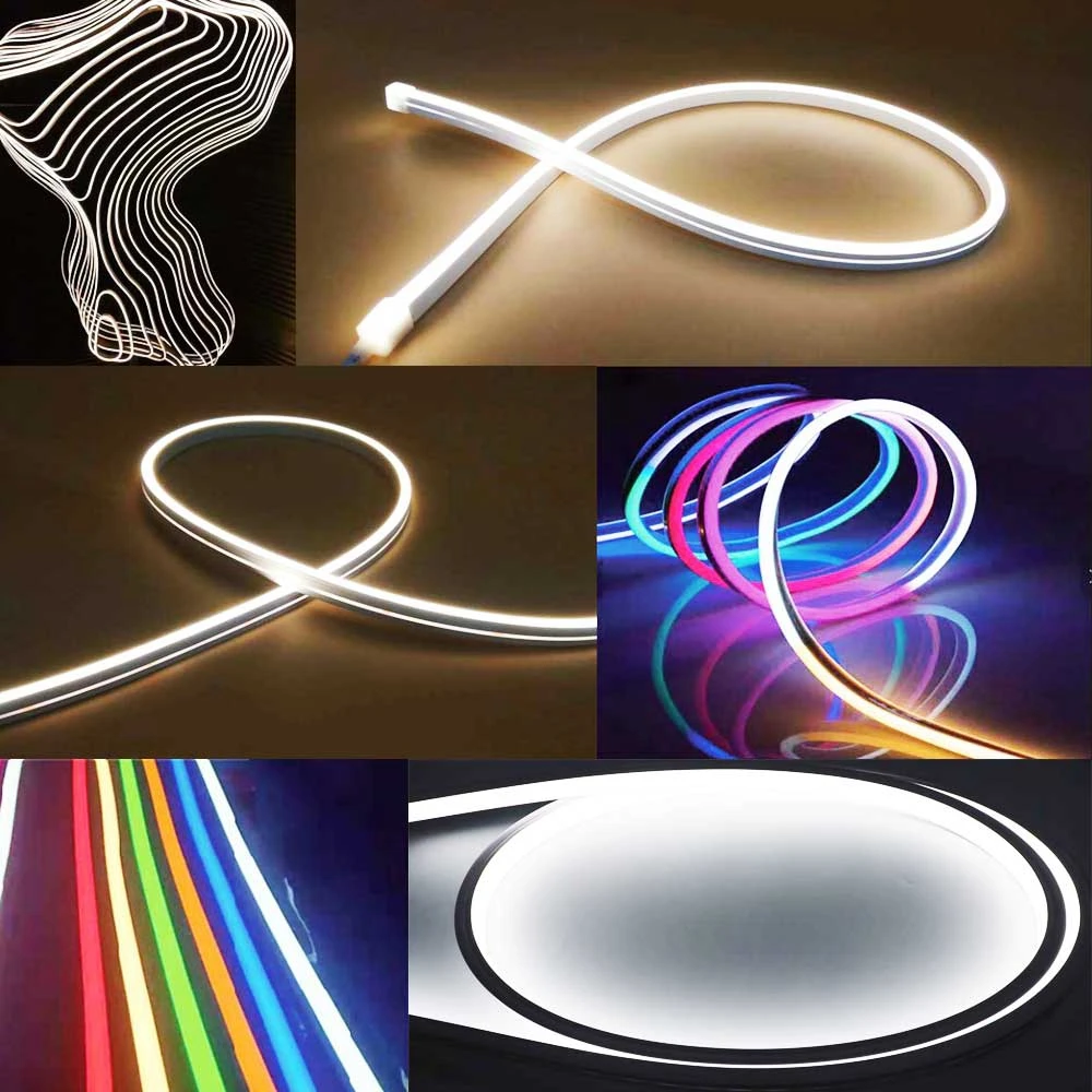 LED Silica Gel Neon Rope Tube For 6-15mm Board Width WS2812B /WS2811/WS2813/WS2815/5050RGB IP30 Strip Light 1-5m Room Decoration