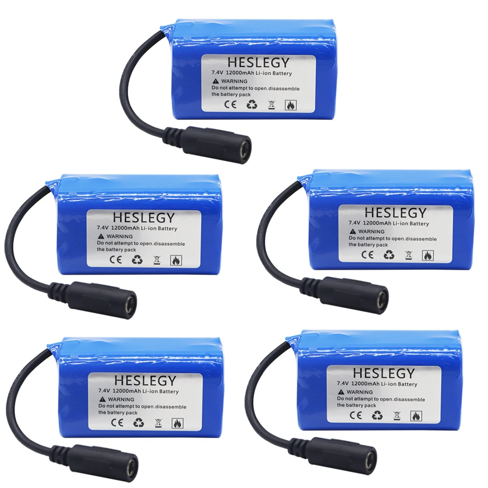 

7.4V 12000mAh rechargeable Lipo Battery for T188 2011-5 T888 V007 H18 C18 Remote Control Fishing Bait Boats Spare Parts 1-5PCS