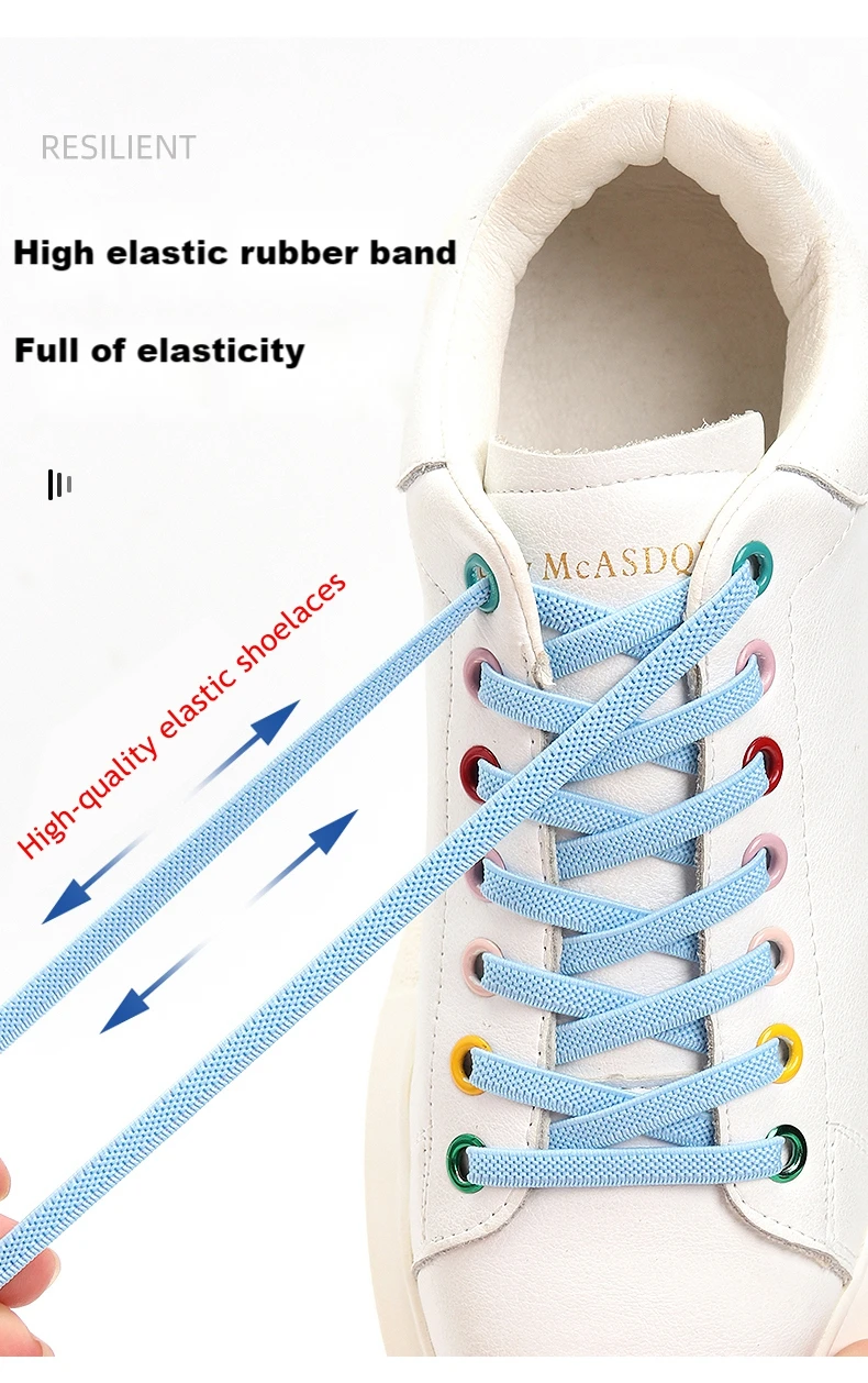 Multicolor Magnetic Lock Laces Sneakers Shoelaces Elastic No Tie Shoelace Kids Adult Quick Tieless Shoe Lace Fits All Shoes Size