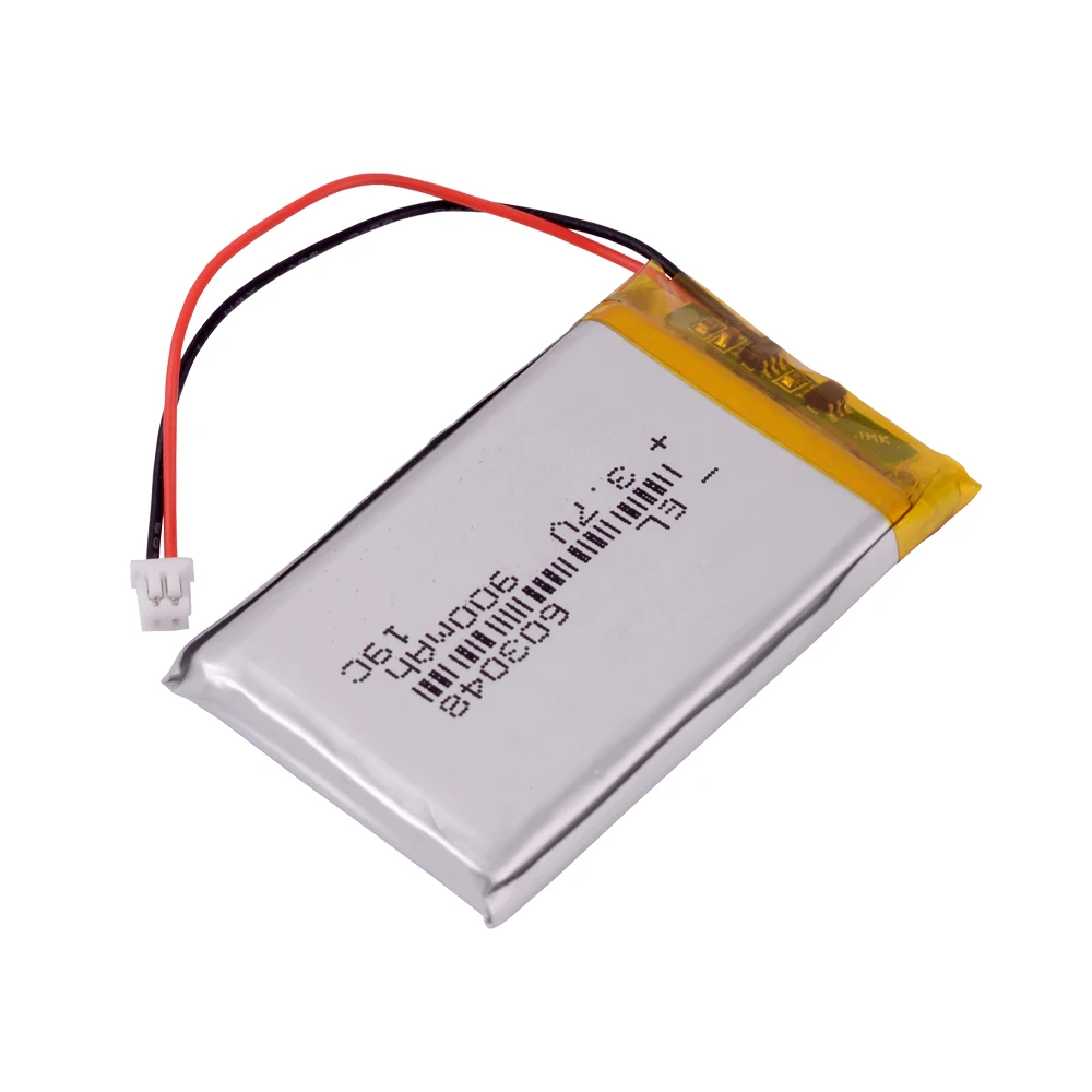 JST 1.25mm 2pin złącze 3.7V 900mAh litowo-polimerowa LiPo akumulator 603048 do kamera bluetooth Mp3 MP4 GPS