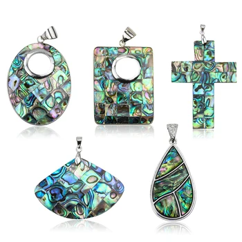 천연 전복 쉘 펜던트 참, 진주 펜던트의 어머니 매력 쥬얼리 재료 만들기 DIY 귀걸이 목걸이 액세서리 