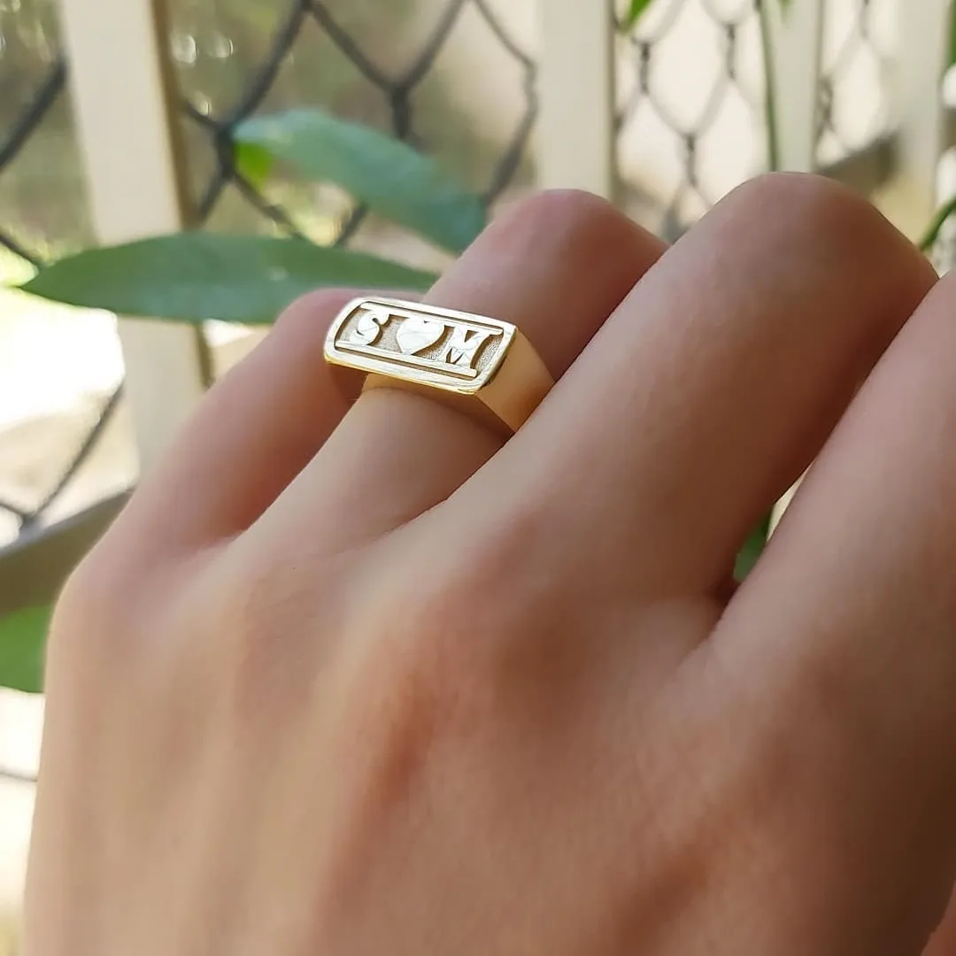 DUOYING Custom Name Ring Personlized 3D Letter Retro Minimalism Copper Alloy Old English Letter Name Ring For Women Jewelry